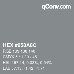 Color code: HEX #858A8C | qconv.com