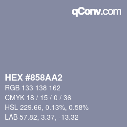 Farbcode: HEX #858AA2 | qconv.com