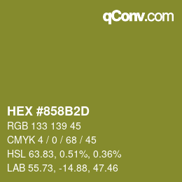 颜色代码: HEX #858B2D | qconv.com