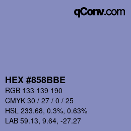 Color code: HEX #858BBE | qconv.com