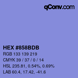 カラーコード: HEX #858BDB | qconv.com