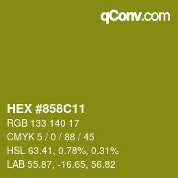 Color code: HEX #858C11 | qconv.com