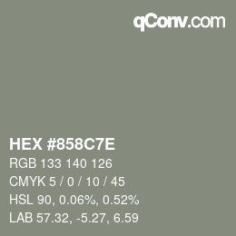 颜色代码: HEX #858C7E | qconv.com