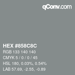 颜色代码: HEX #858C8C | qconv.com