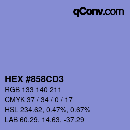 颜色代码: HEX #858CD3 | qconv.com