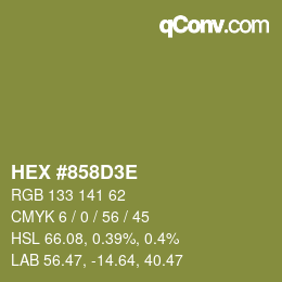 Color code: HEX #858D3E | qconv.com