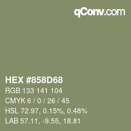 Código de color: HEX #858D68 | qconv.com