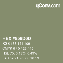 Farbcode: HEX #858D6D | qconv.com