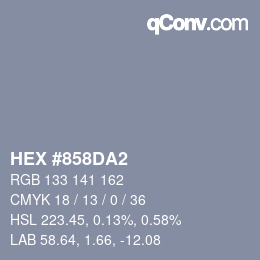 カラーコード: HEX #858DA2 | qconv.com
