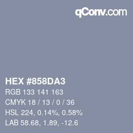 颜色代码: HEX #858DA3 | qconv.com