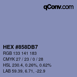 颜色代码: HEX #858DB7 | qconv.com