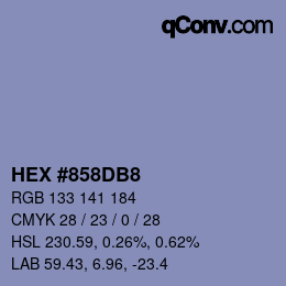 颜色代码: HEX #858DB8 | qconv.com