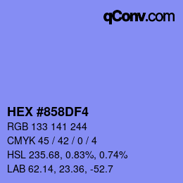 カラーコード: HEX #858DF4 | qconv.com