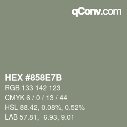 颜色代码: HEX #858E7B | qconv.com