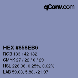 カラーコード: HEX #858EB6 | qconv.com
