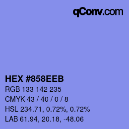 颜色代码: HEX #858EEB | qconv.com