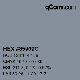 Color code: HEX #85909C | qconv.com