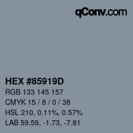 Color code: HEX #85919D | qconv.com
