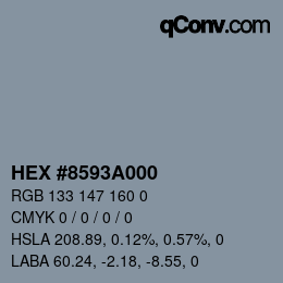 Color code: HEX #8593A000 | qconv.com
