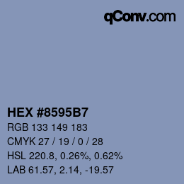 カラーコード: HEX #8595B7 | qconv.com