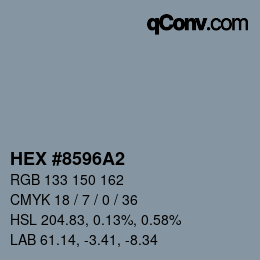 カラーコード: HEX #8596A2 | qconv.com