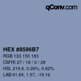 颜色代码: HEX #8596B7 | qconv.com