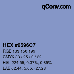 颜色代码: HEX #8596C7 | qconv.com