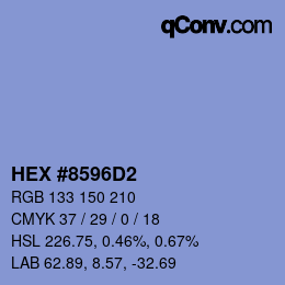 Color code: HEX #8596D2 | qconv.com