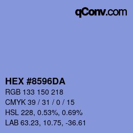 颜色代码: HEX #8596DA | qconv.com