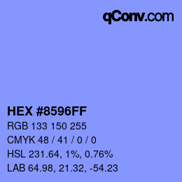 カラーコード: HEX #8596FF | qconv.com