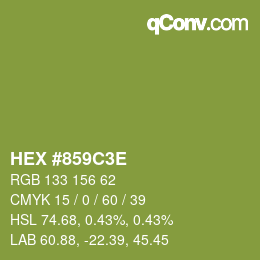 Color code: HEX #859C3E | qconv.com