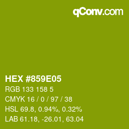 颜色代码: HEX #859E05 | qconv.com