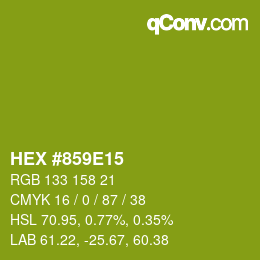 Color code: HEX #859E15 | qconv.com