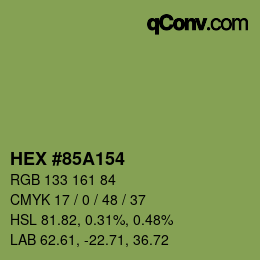 颜色代码: HEX #85A154 | qconv.com