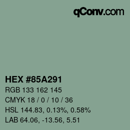 Color code: HEX #85A291 | qconv.com