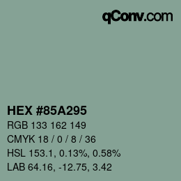 Color code: HEX #85A295 | qconv.com