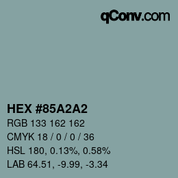 Color code: HEX #85A2A2 | qconv.com