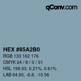 カラーコード: HEX #85A2B0 | qconv.com