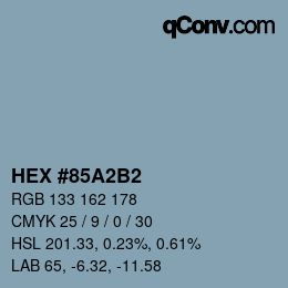 カラーコード: HEX #85A2B2 | qconv.com