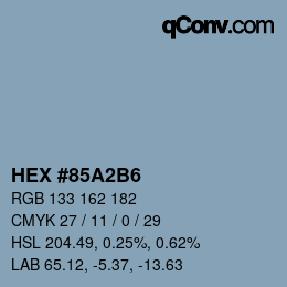 カラーコード: HEX #85A2B6 | qconv.com