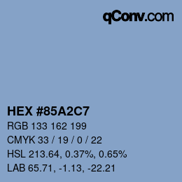 カラーコード: HEX #85A2C7 | qconv.com