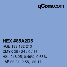 颜色代码: HEX #85A2D5 | qconv.com