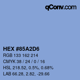 颜色代码: HEX #85A2D6 | qconv.com