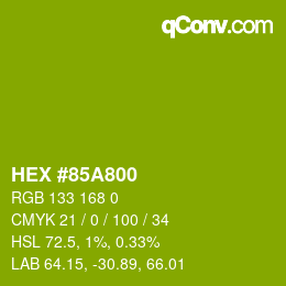 Color code: HEX #85A800 | qconv.com