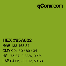 Color code: HEX #85A822 | qconv.com