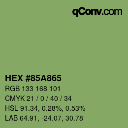 Color code: HEX #85A865 | qconv.com