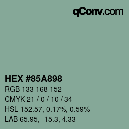 颜色代码: HEX #85A898 | qconv.com