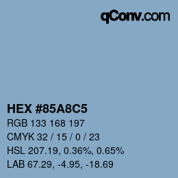 Color code: HEX #85A8C5 | qconv.com