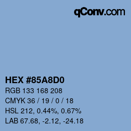 Color code: HEX #85A8D0 | qconv.com