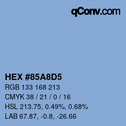 Color code: HEX #85A8D5 | qconv.com